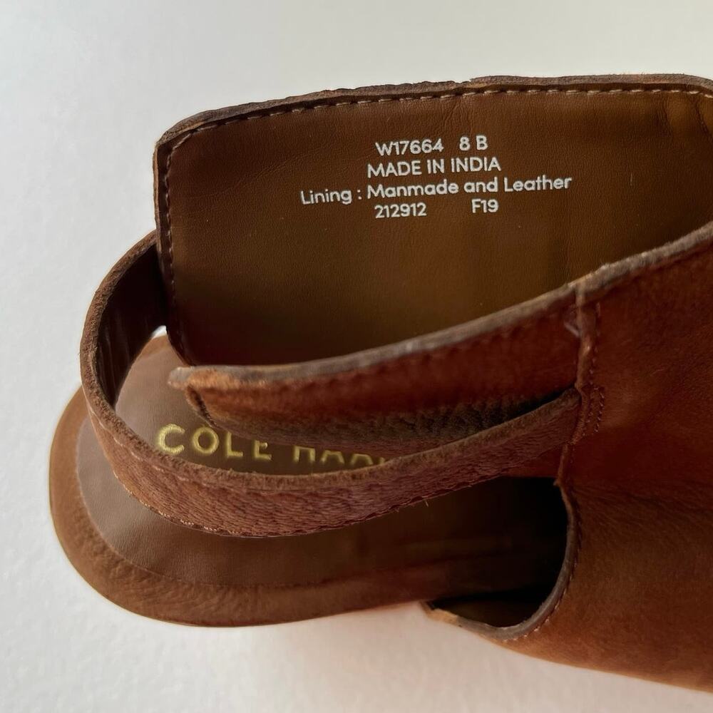 Cole Haan Pippa Slingback Booties Women's Size 8 Brown Leather Boho Quiet Luxury - Picture 9 of 14